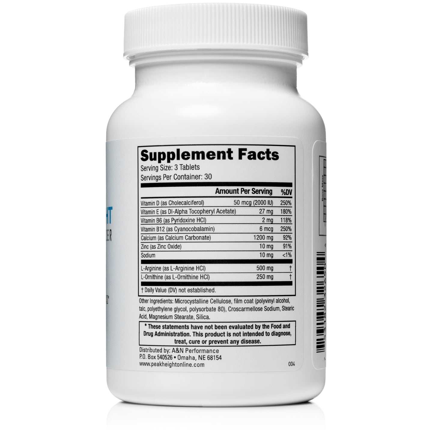 Peak Height Growth Supplement #1 Grow Taller Height Pill